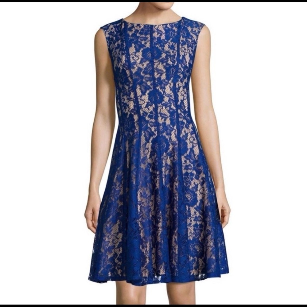 Elegant Blue Lace Dress
